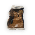 Brown and Black Faux Leather Bomber Dog Coat Harness and Leash