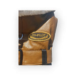 Brown and Black Faux Leather Bomber Dog Coat Harness and Leash