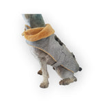Grey Herringbone Dog Coat with Leash