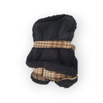 Sherpa- Lined Dog Harness Coat - Brown and White Plaid