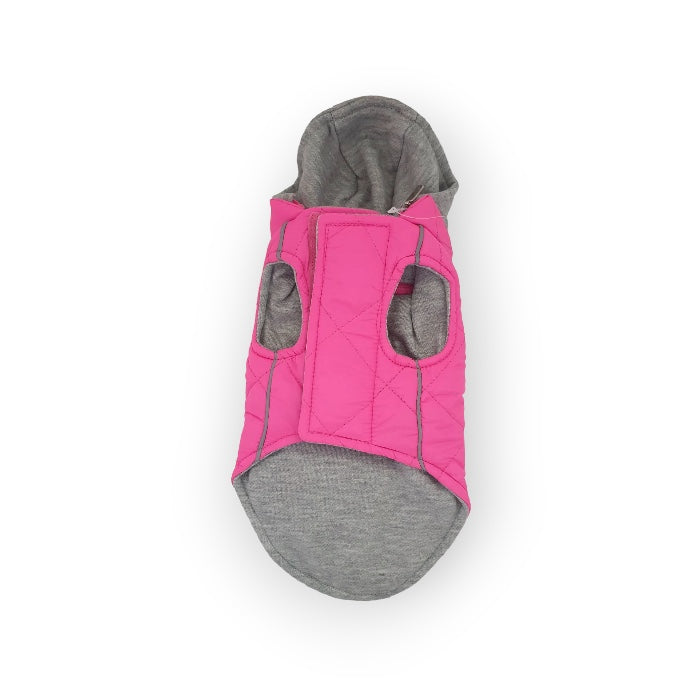 WEEKENDER QUILTED SWEATSHIRT DOG HOODIE Pink